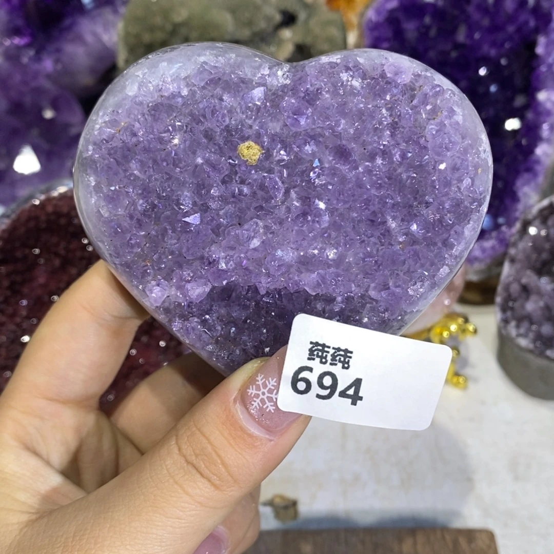 未镶嵌大型摆件（非配饰）紫晶大漏爱心