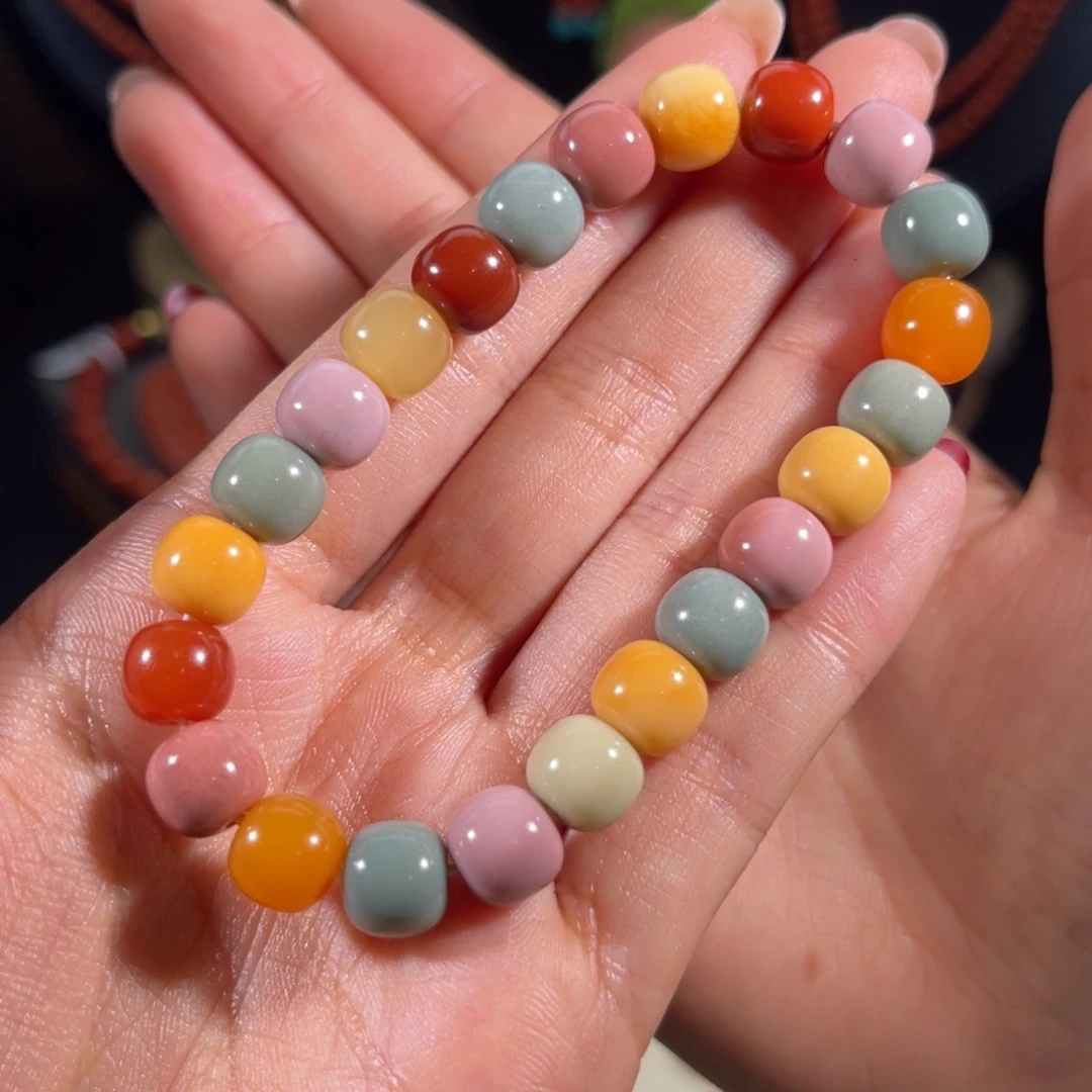 石英质玉未镶嵌缅黄 阿拉善老形多宝单圈9mm