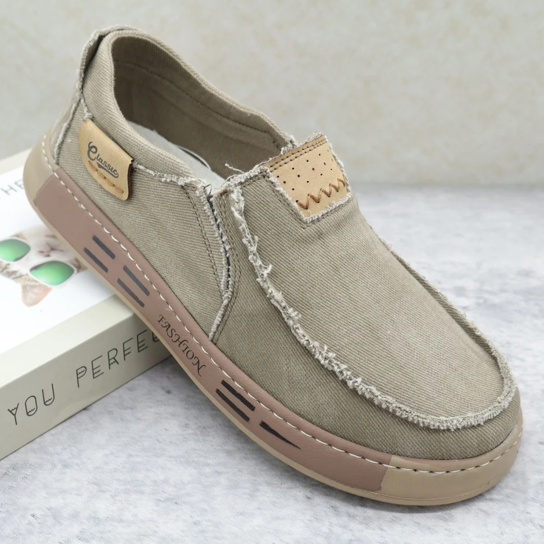 北京布鞋休闲单鞋透气新款脚蹬男鞋中老年软底防滑轻便休闲鞋