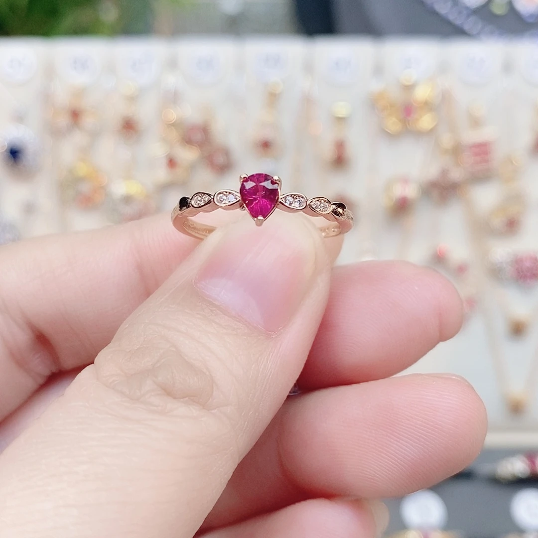 戒指碧玺银S925镶嵌