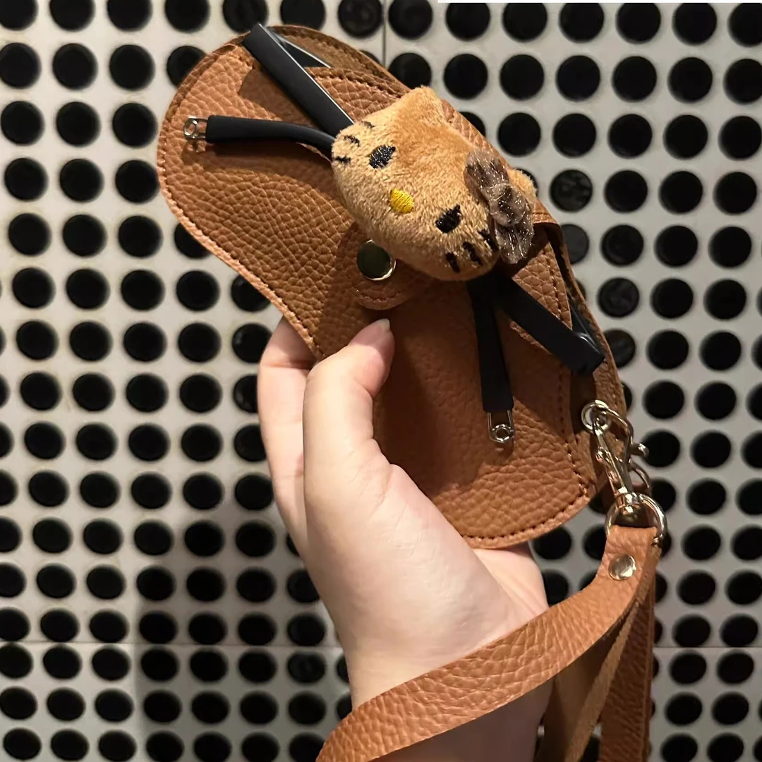 新款宅女黑皮kt猫可爱眼镜盒太阳墨镜包ins眼镜便携保护袋收纳袋