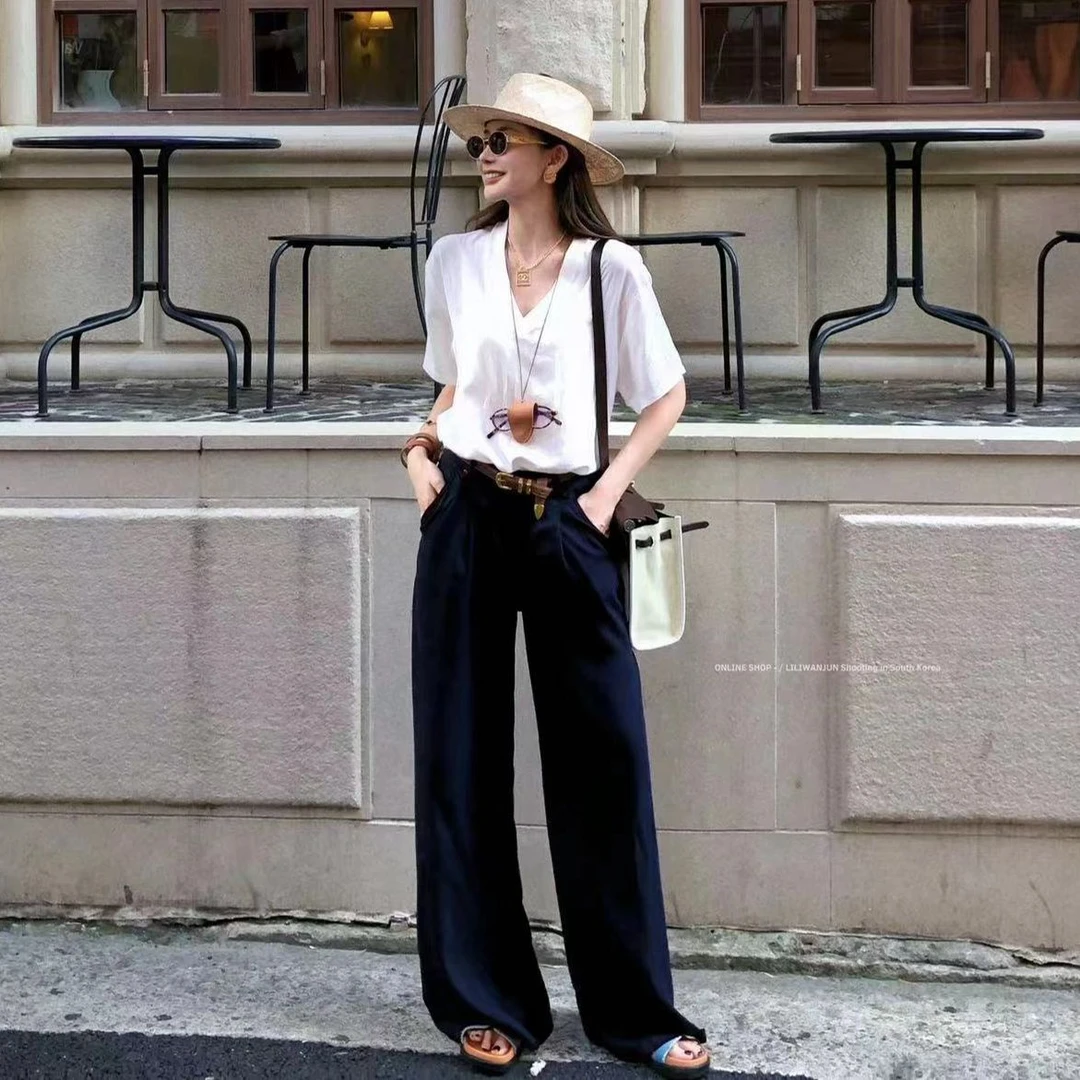 【婉君】夏季新款显瘦时尚瘦版阔腿裤LWJ24B2K1314