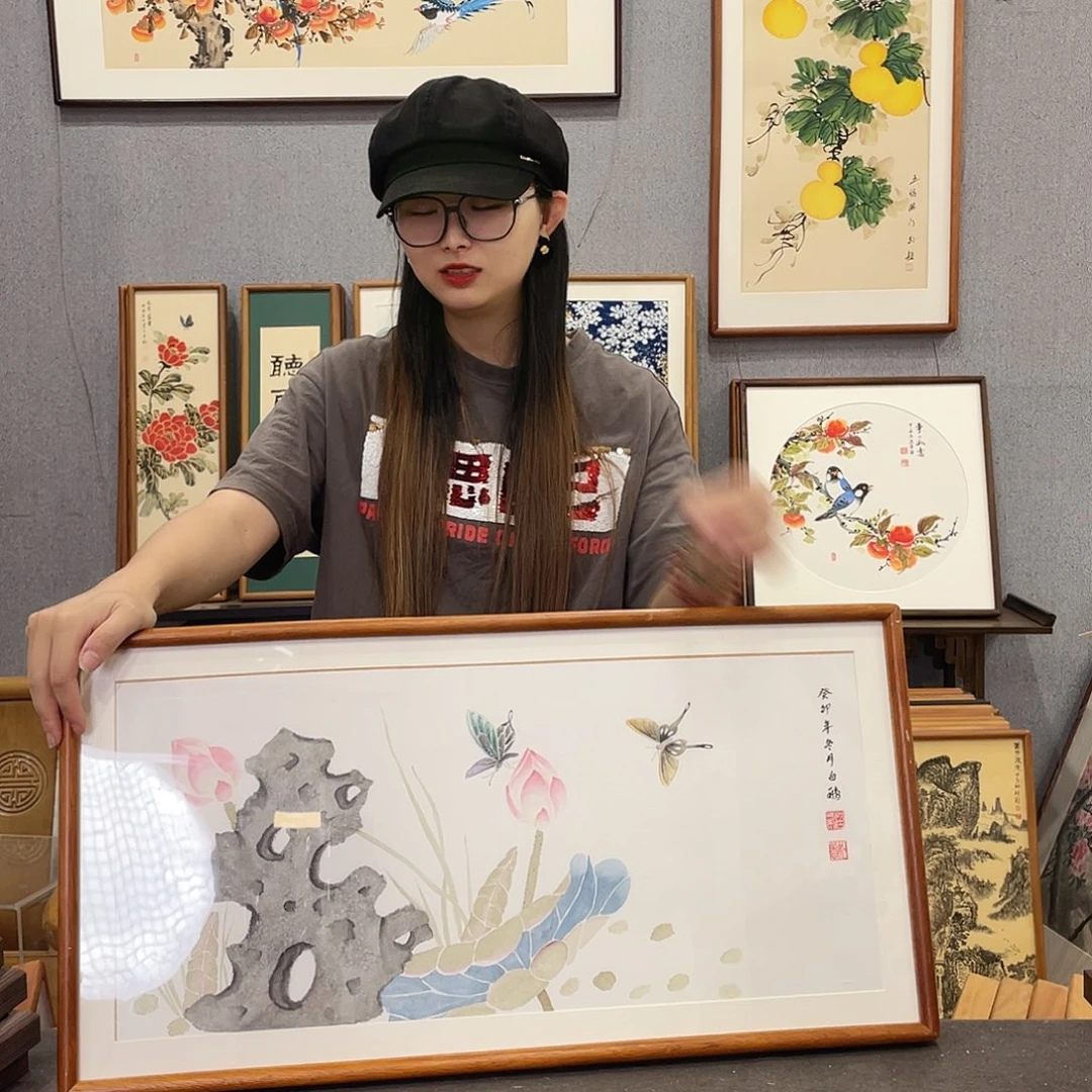 书法手绘带框尺寸：36*69