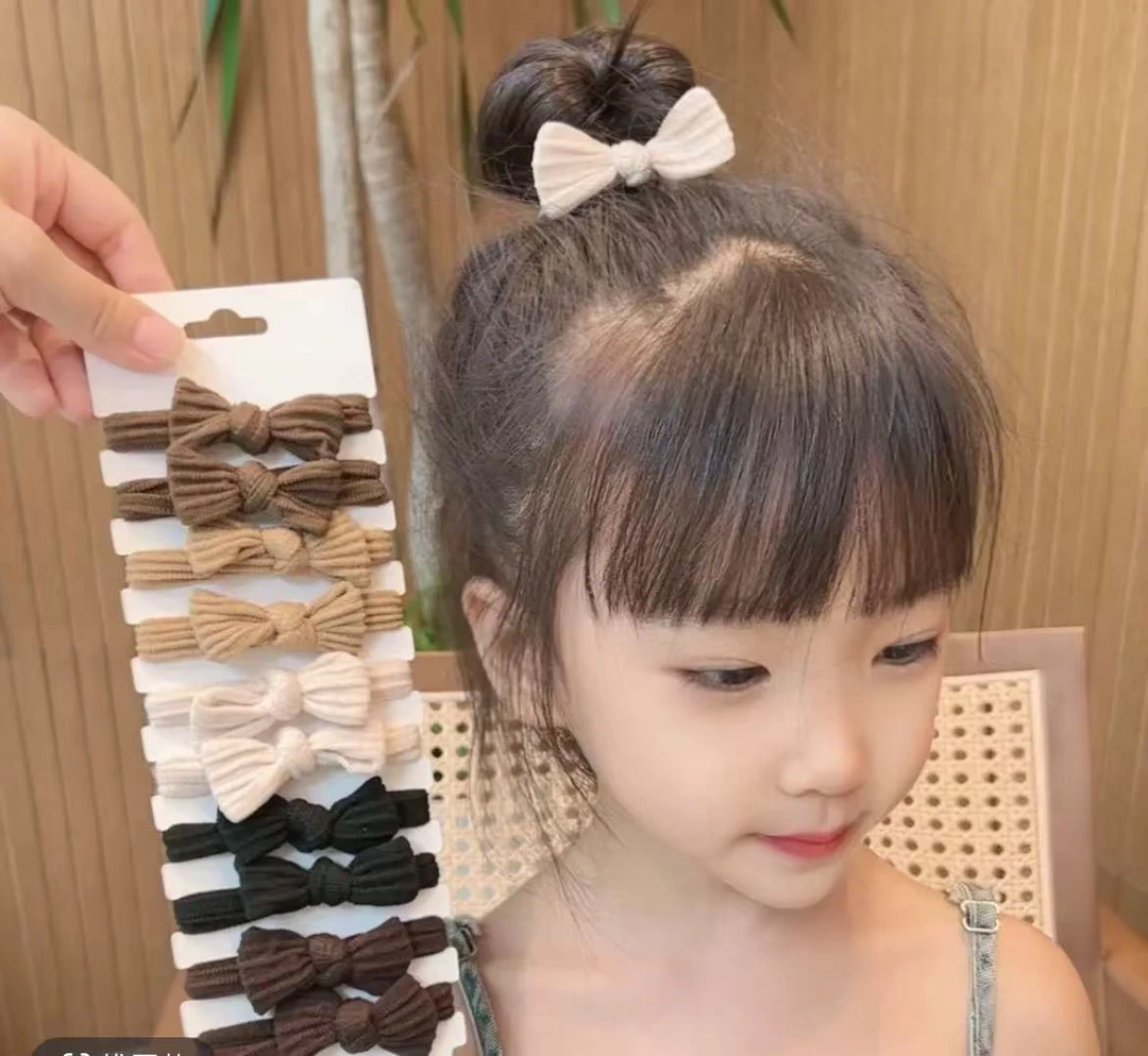 新款简约高弹耐用皮筋扎头发蝴蝶结头绳儿童大人不伤发绳发圈