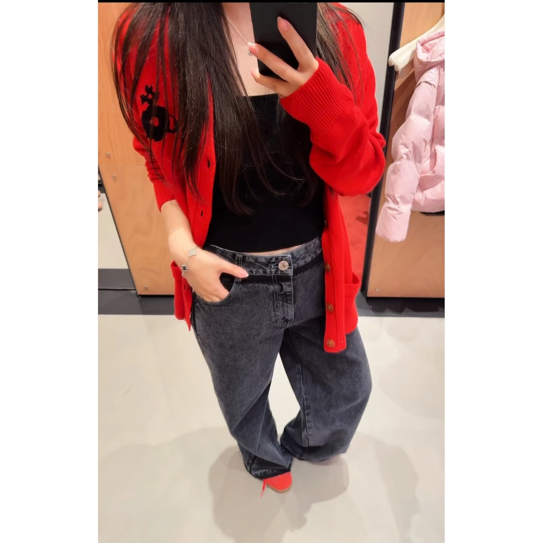 【HoorayLin】是个大红色的土星开衫满分羊毛#HF-241029