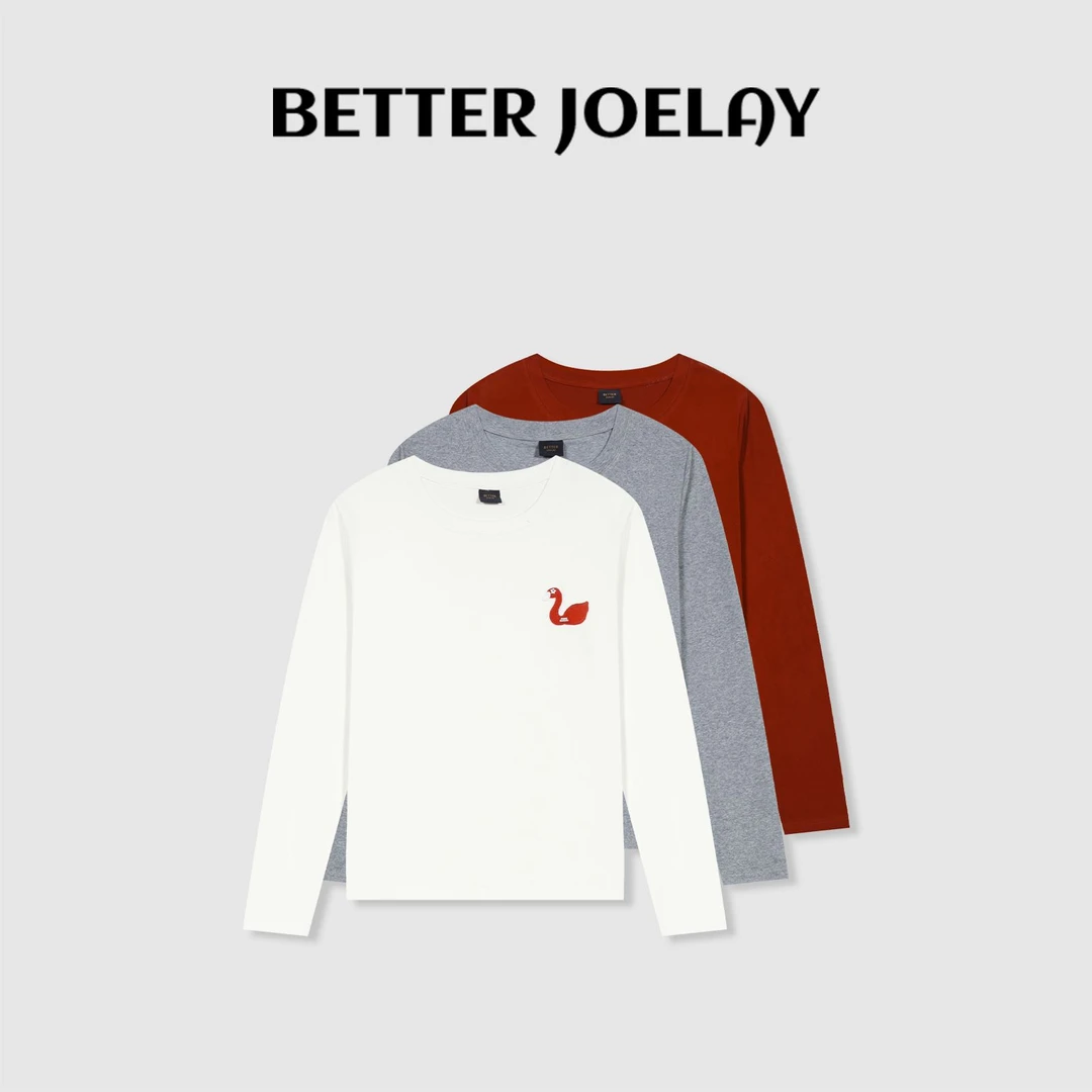 BETTER JOELAY-【松间梨云】百搭简约T恤长袖潮流休闲KH3898