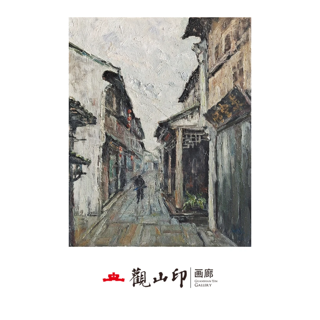 Sjl原创手绘风景油画40.5x50.2cm乡村作品5405