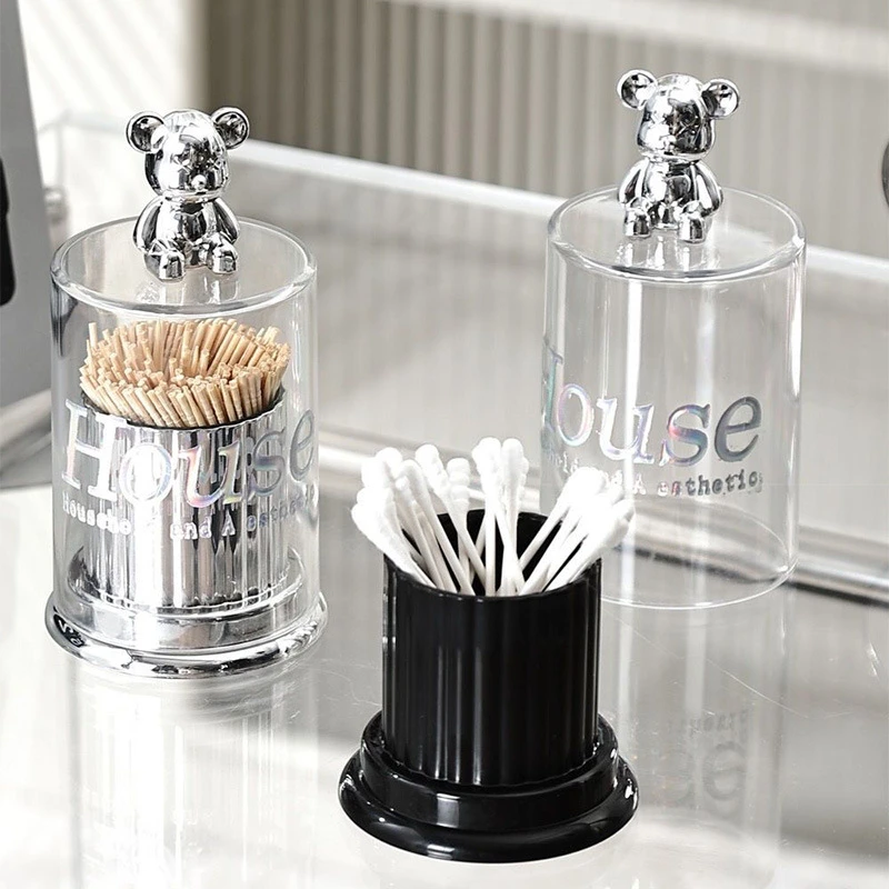 塑料轻奢收纳桶防霉棉签牙签牙线等散装物防尘防潮多功能收纳筒