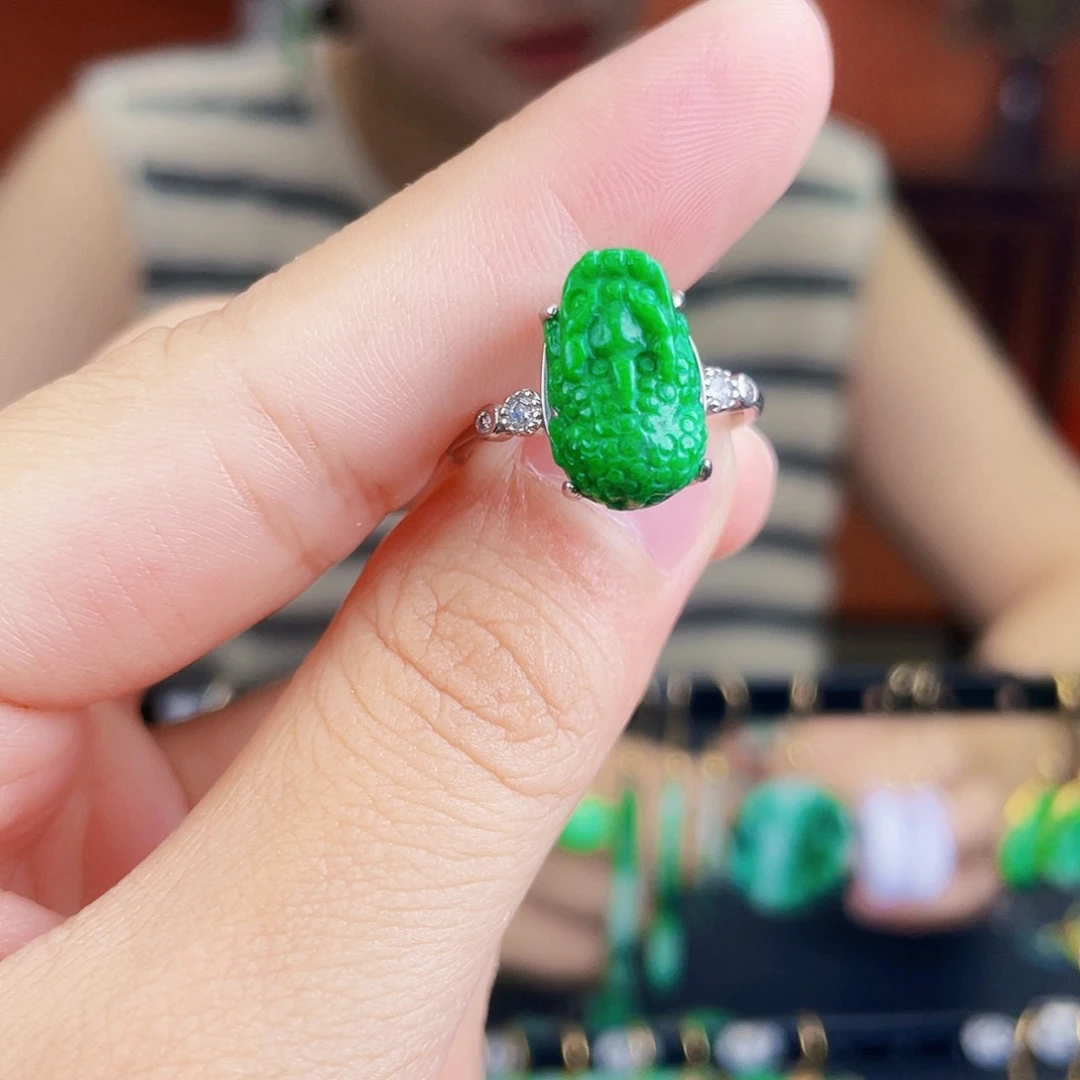 翡翠银S925镶嵌耳饰饰品