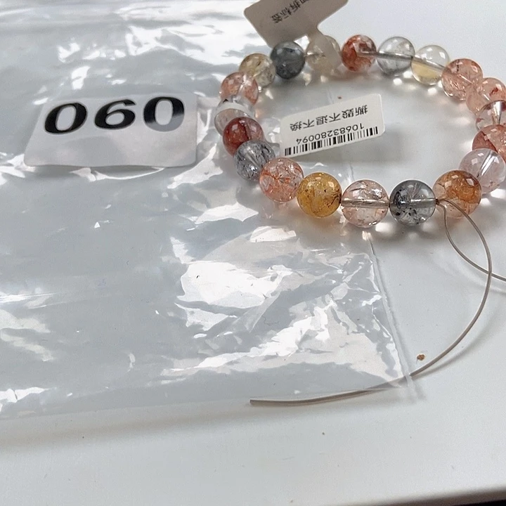 未镶嵌手链水晶红泥骸骨彩闪灵