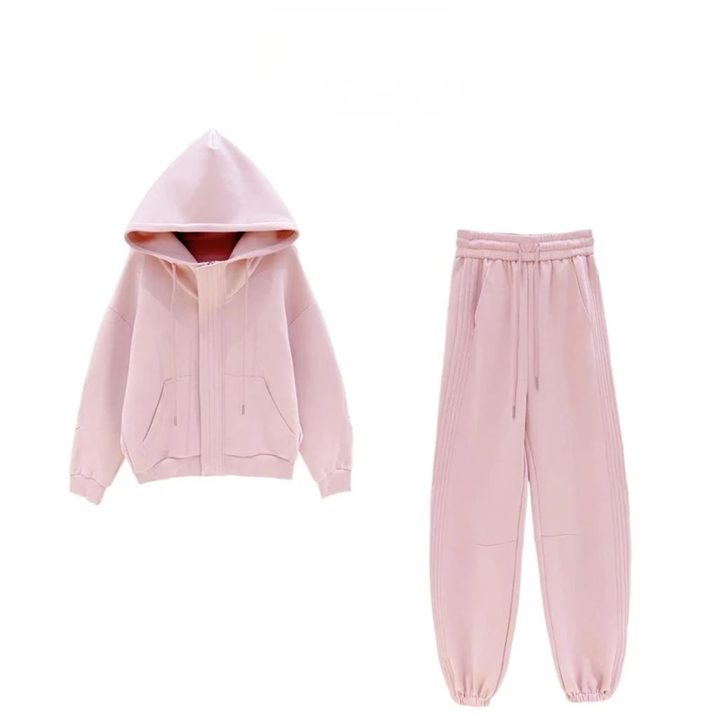 芳芳惊喜休闲宽松连帽卫衣外套套装运动束脚卫裤时尚两件套F67157