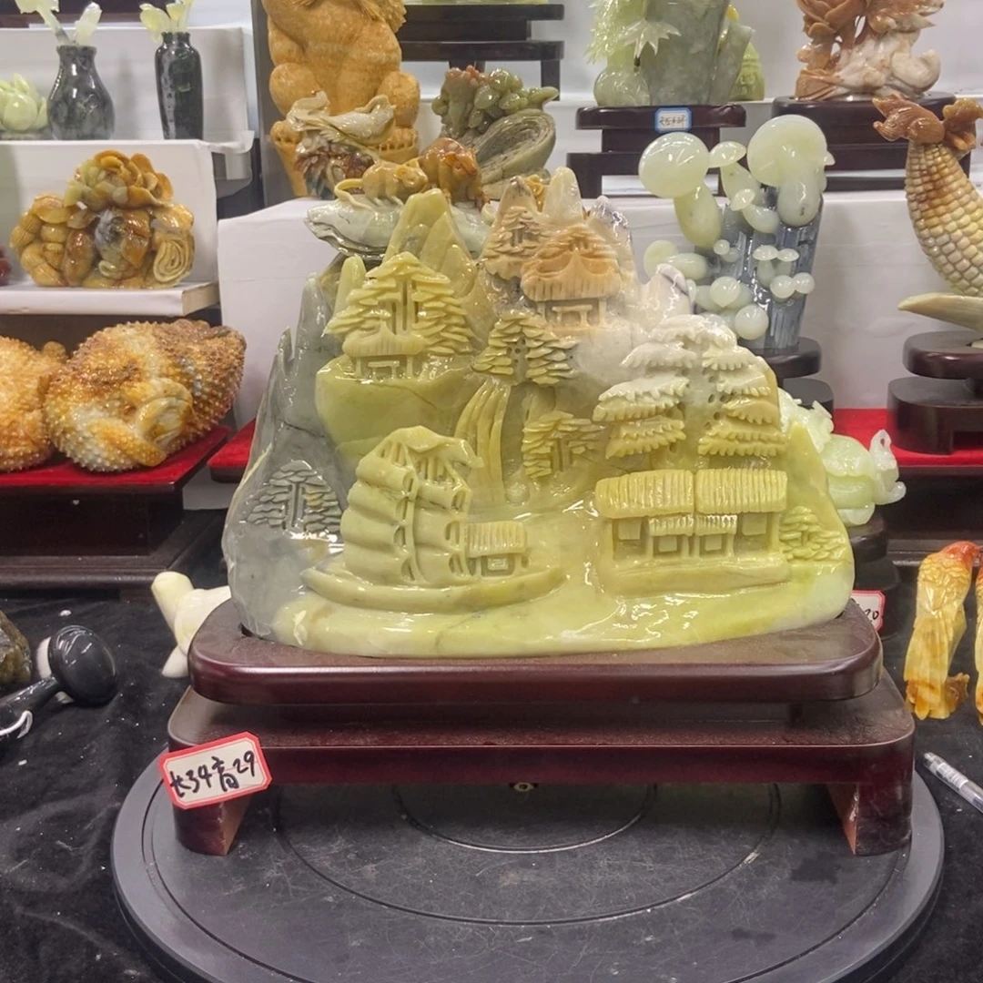 石材天然岫岩玉摆件