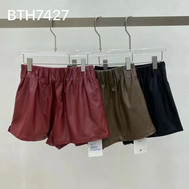 7427短裤纯色休闲风阔腿百搭女装显瘦外穿休闲裤简约He