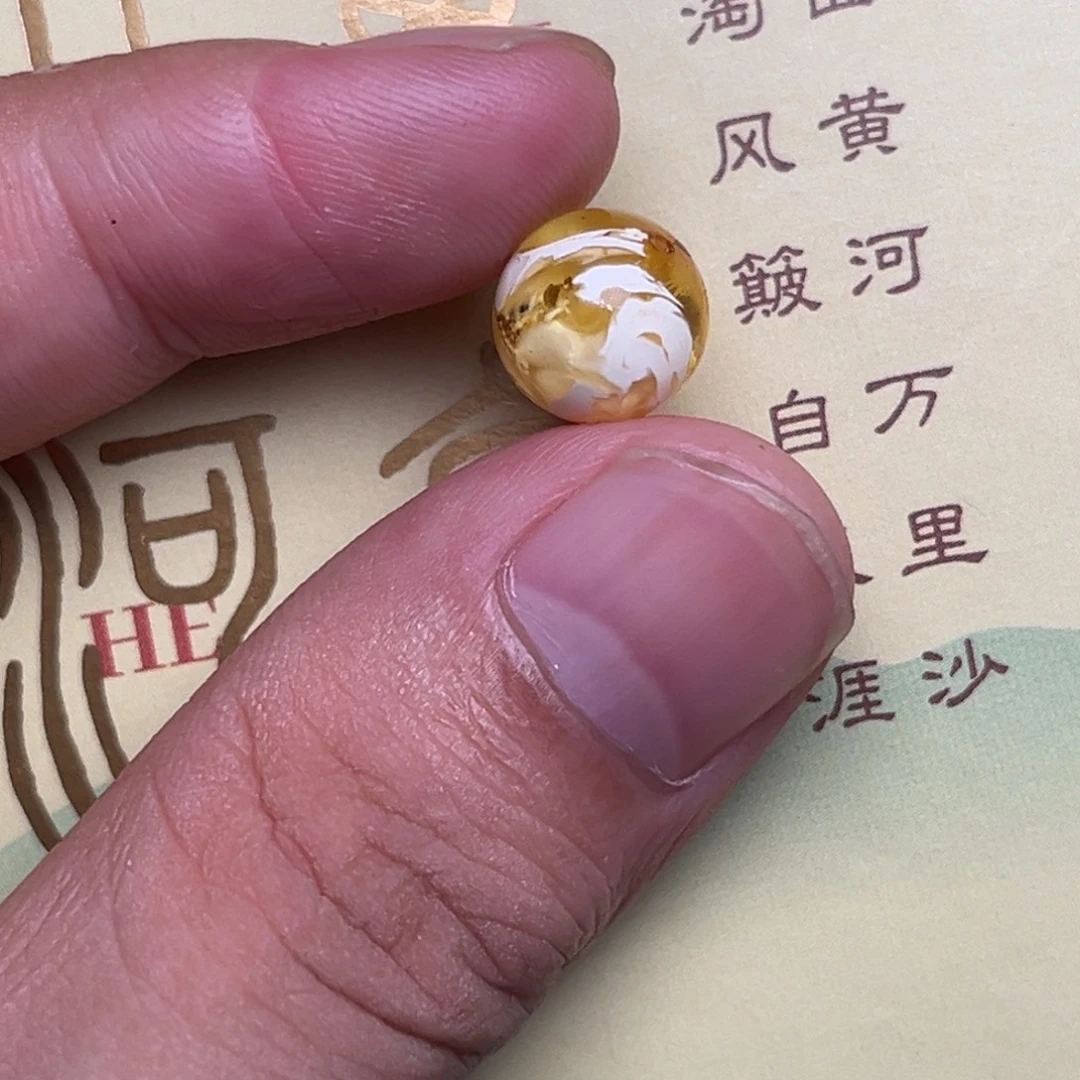 裸石琥珀未镶嵌蜜蜡金瓷白10加微瑕