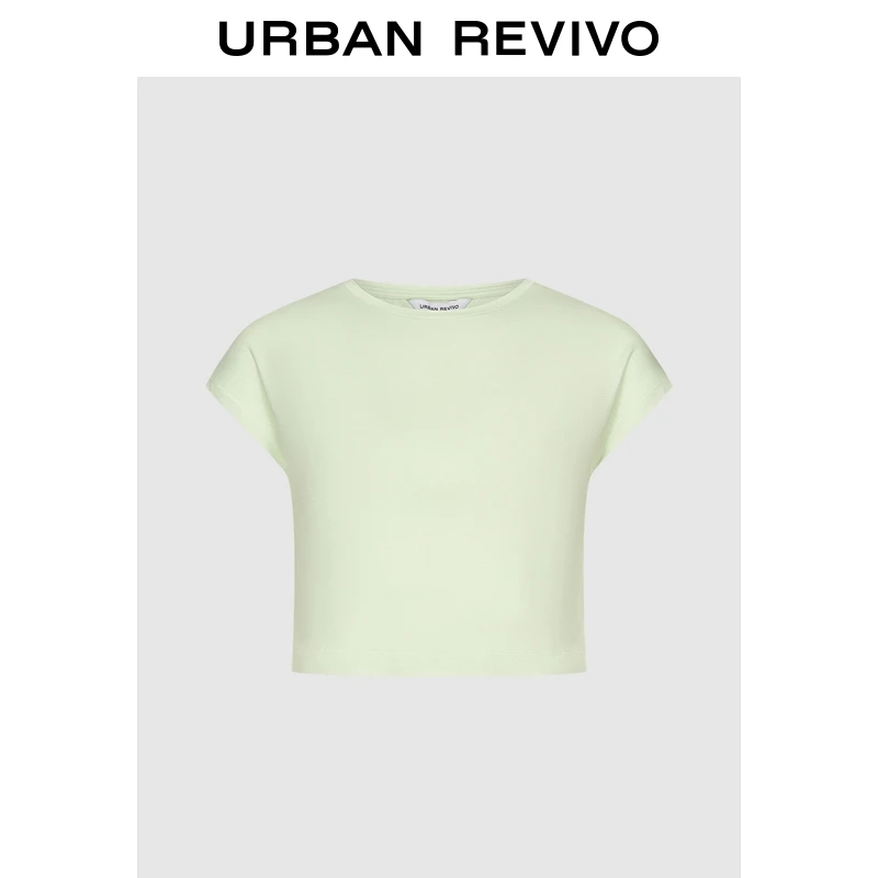 UR2025夏季新款女装休闲简约百搭超短款修身T恤UIY450037