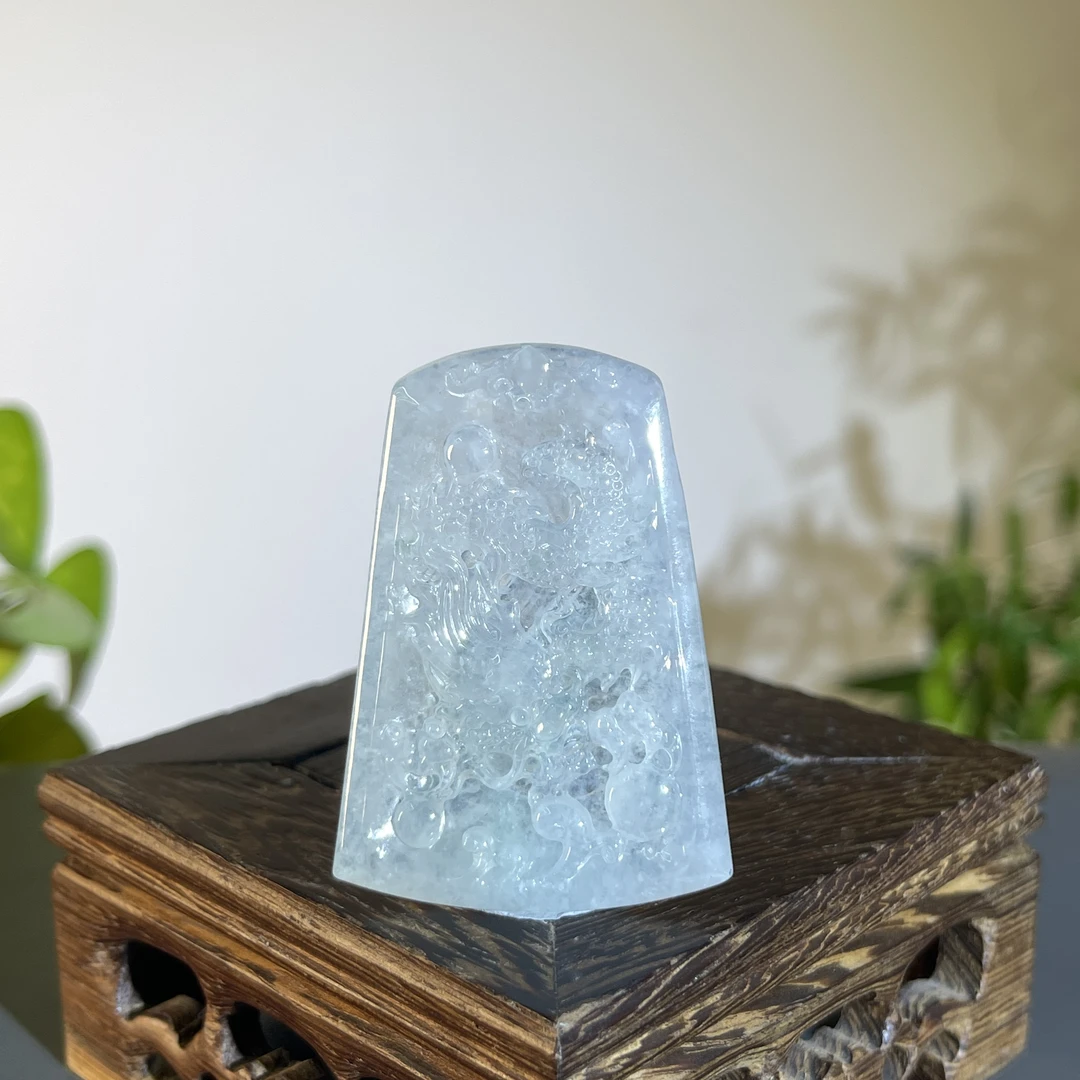 JTB03-80 天然缅甸A货翡翠 龙牌