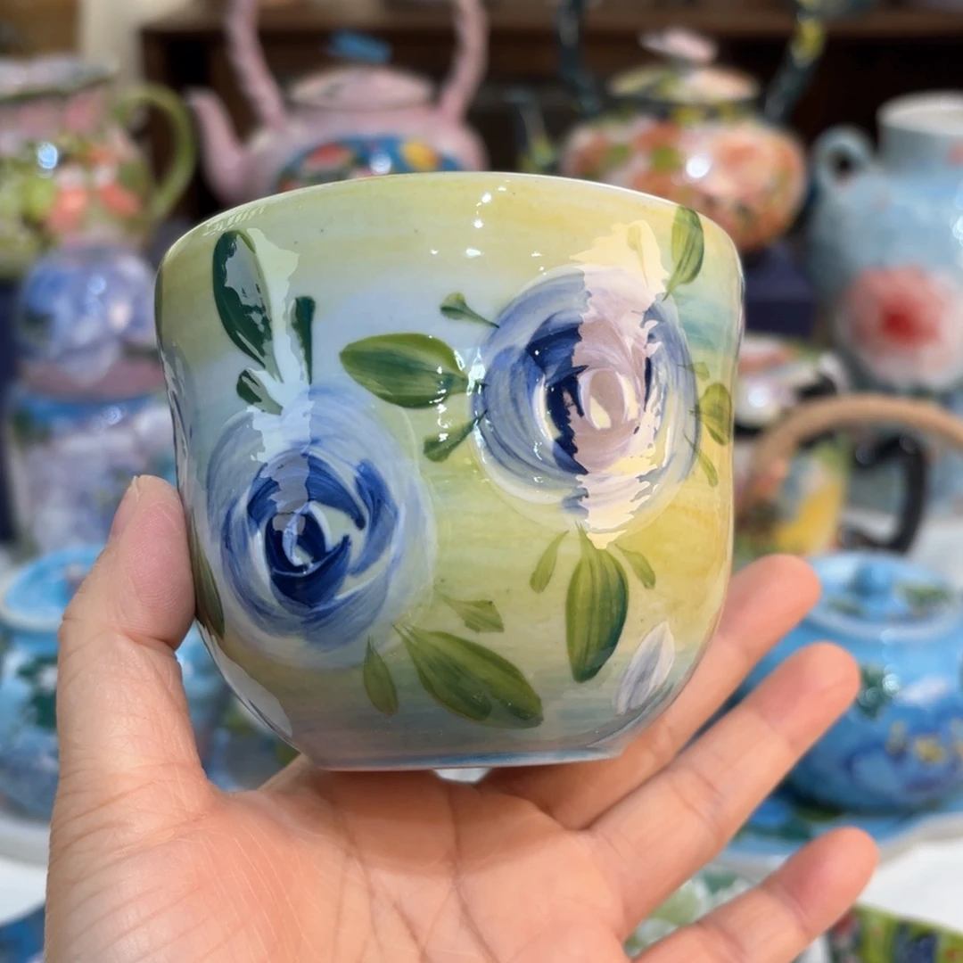 景德镇手绘高温釉下彩陶瓷茶具
