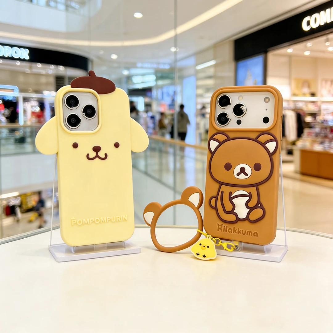 软萌卡通布丁狗古轻松熊可爱立体硅胶手机壳适用于iPhone17
