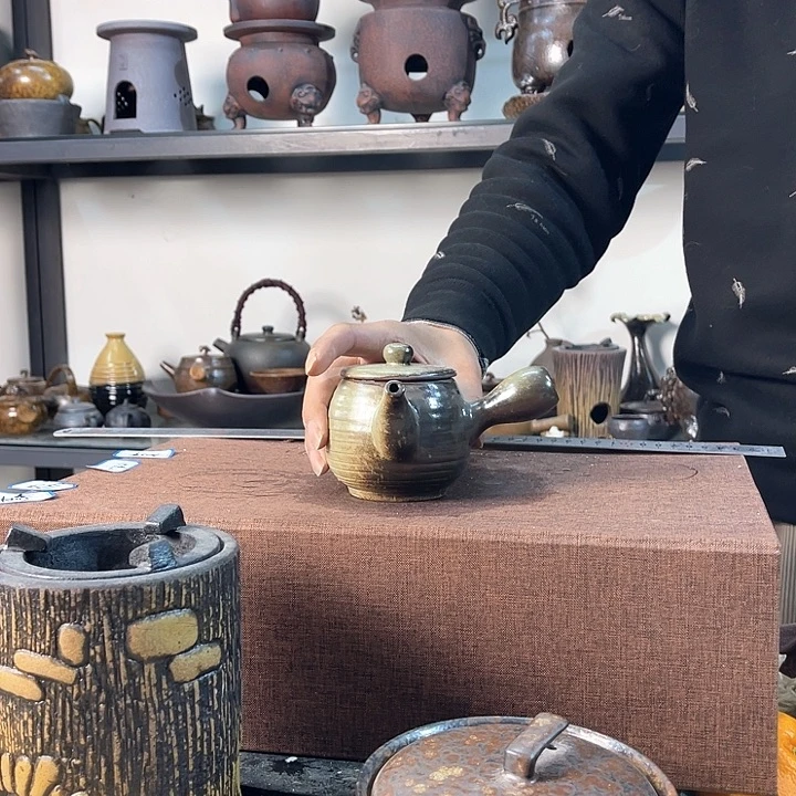 紫泥茶壶紫砂粗陶茶器