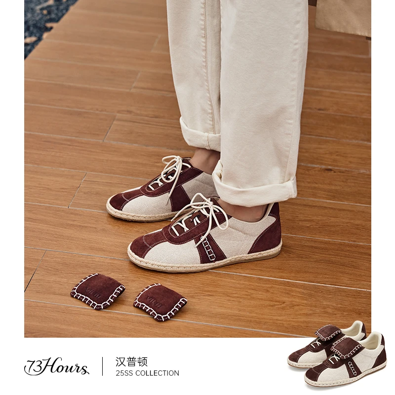 【达人】73hours女鞋汉普顿2025春季新款老钱风翻舌德训鞋