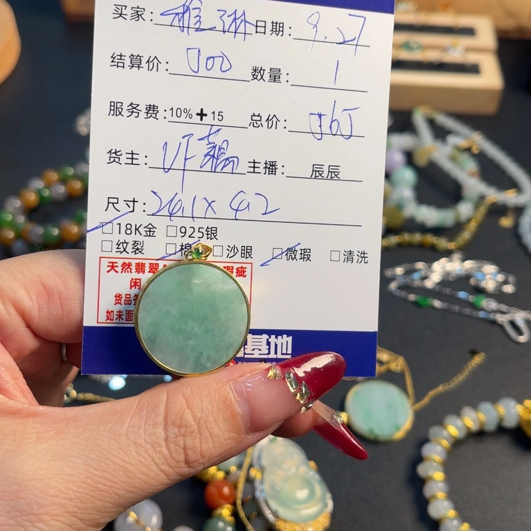 雅***琳翡翠18K金镶嵌颈饰