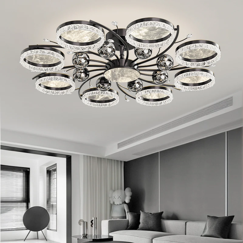 意式轻奢吸顶灯2025新款中山灯具黑白高级感现代极简约客厅大灯