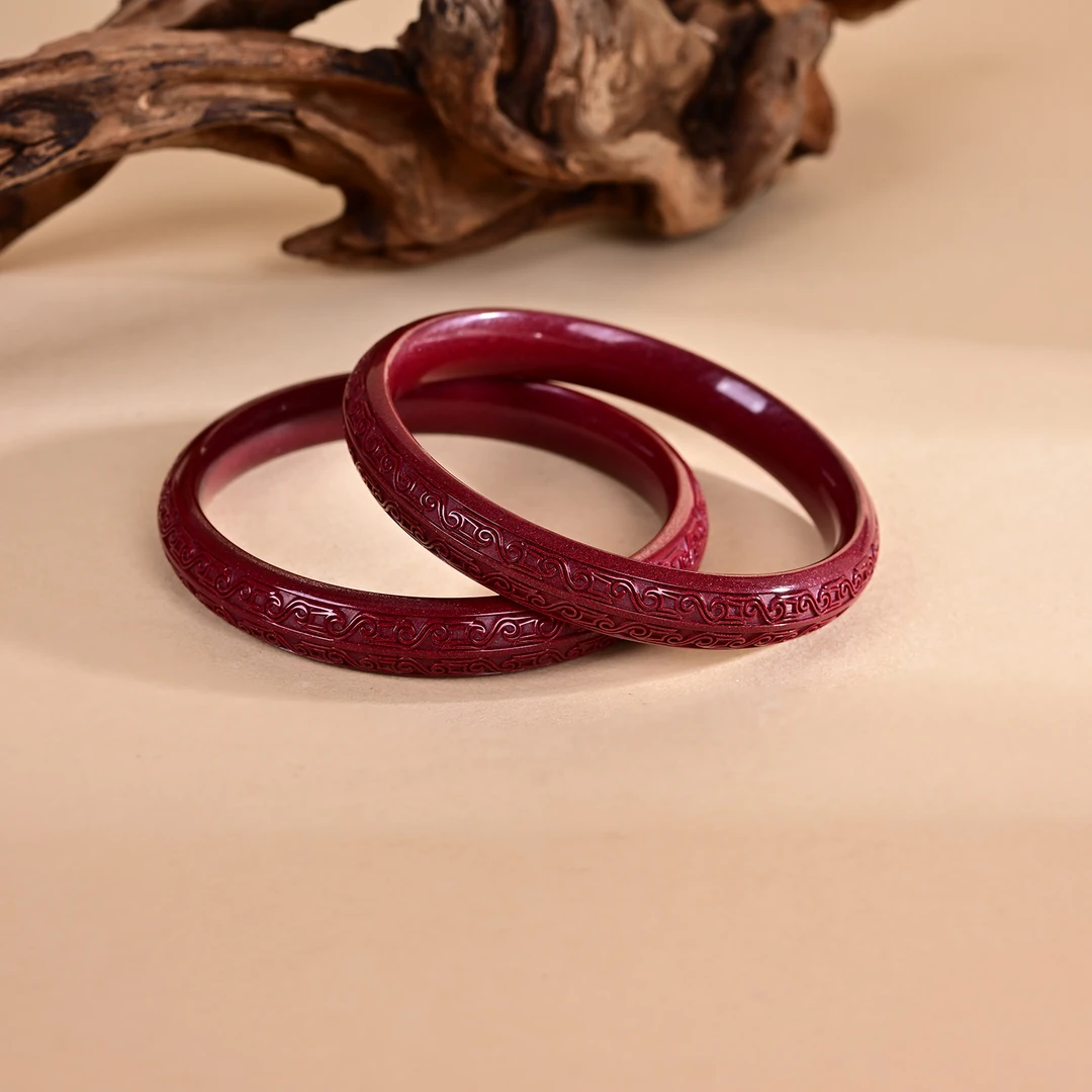 含辰砂工艺品 V0766-M-朱砂手镯-多样性发一件-9×5mm（甄选）