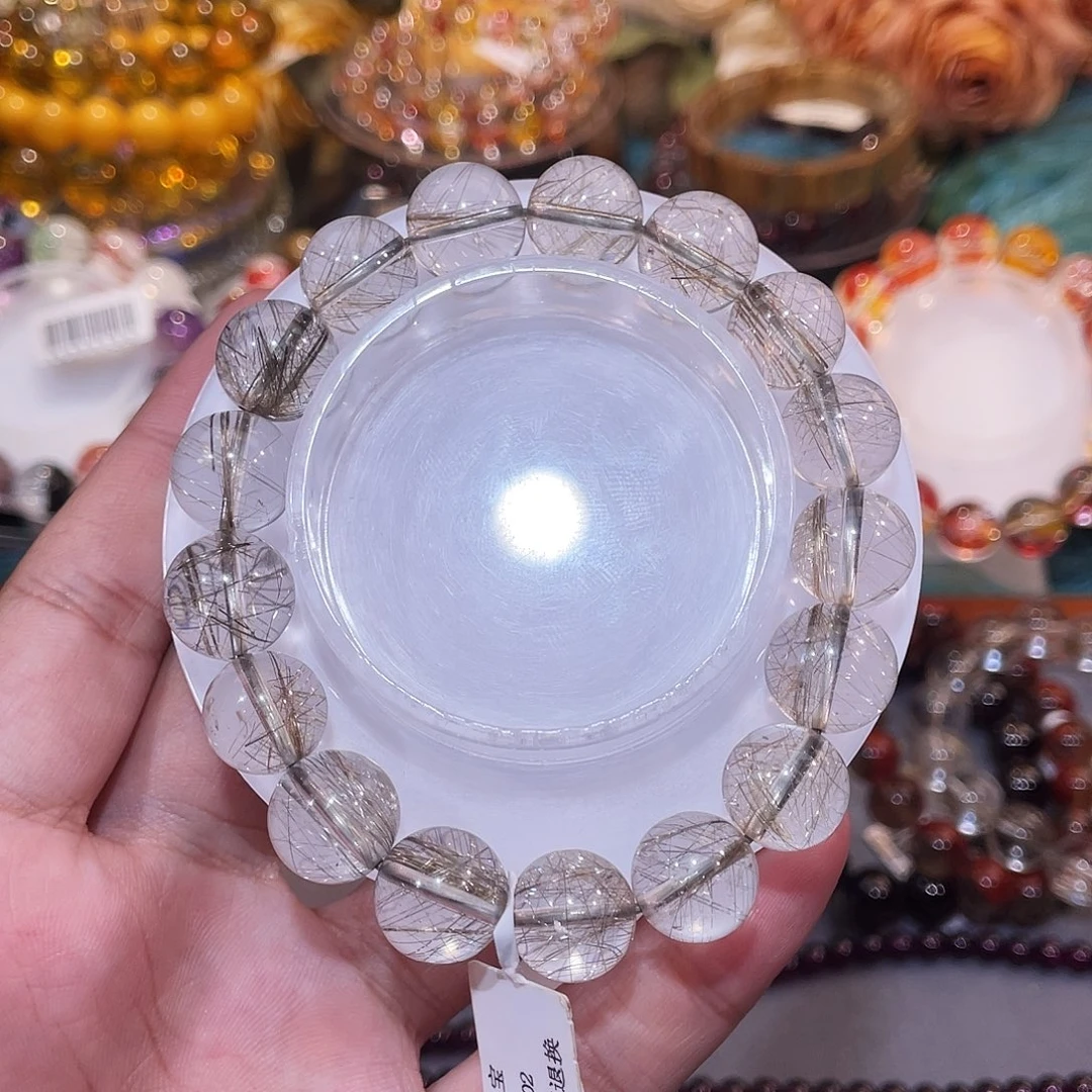 发晶未镶嵌手链魔鬼银发晶12m