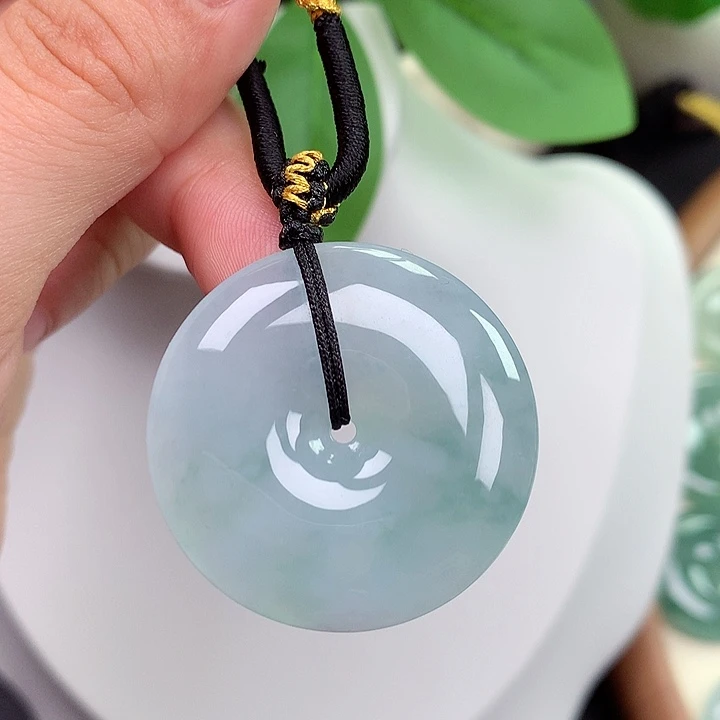 颈饰未镶嵌翡翠平安扣 33x6.4mm