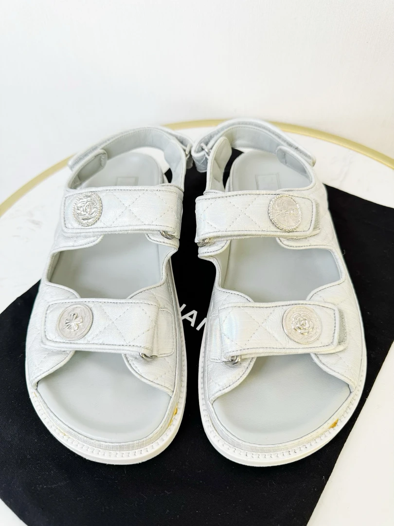 99新 Chanel/香奈儿 魔术贴凉鞋 正品 37码 专柜8000多购