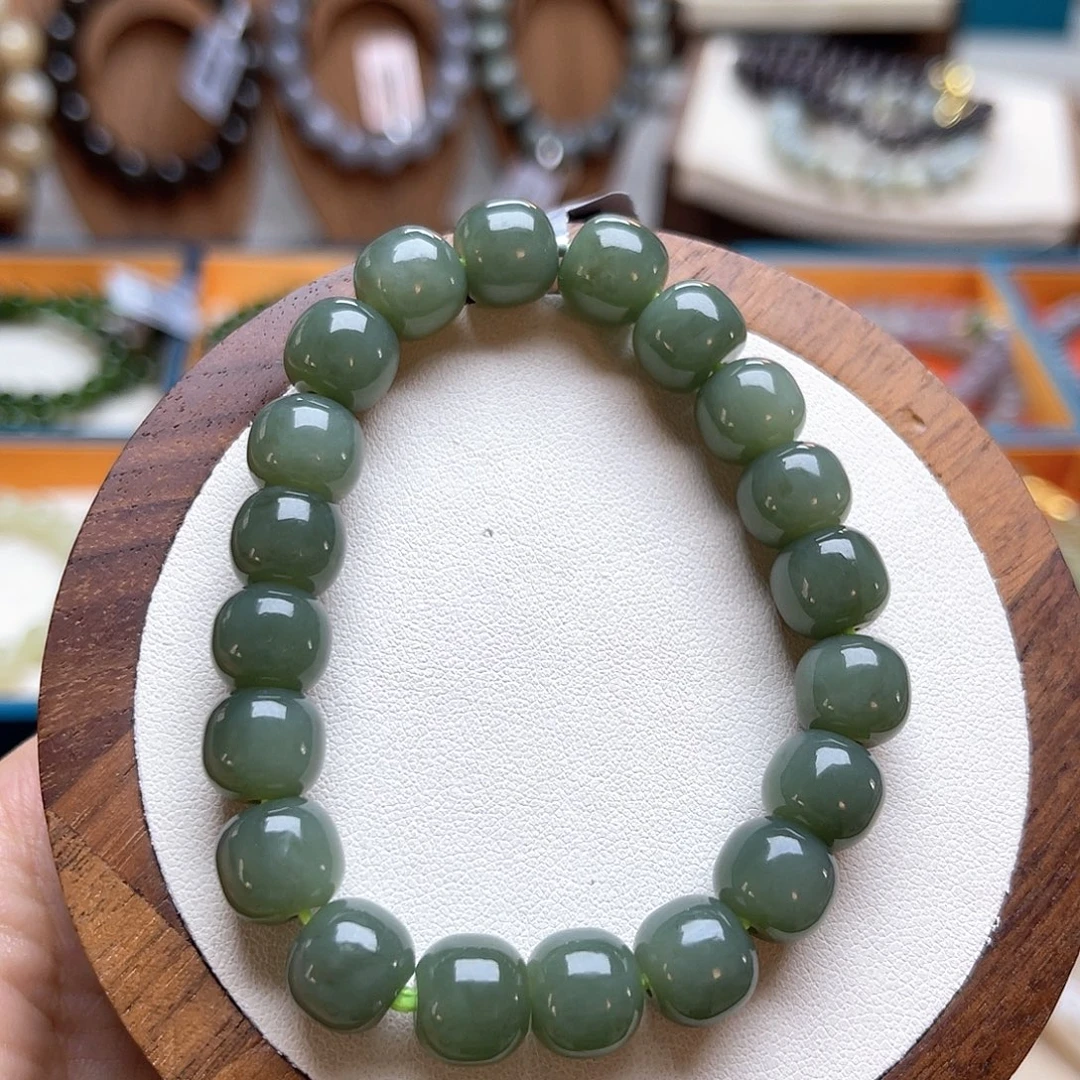 和田玉未镶嵌手串A32卡9*10