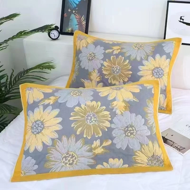 【太阳花枕巾】纱布枕巾50*80±2cm 一对