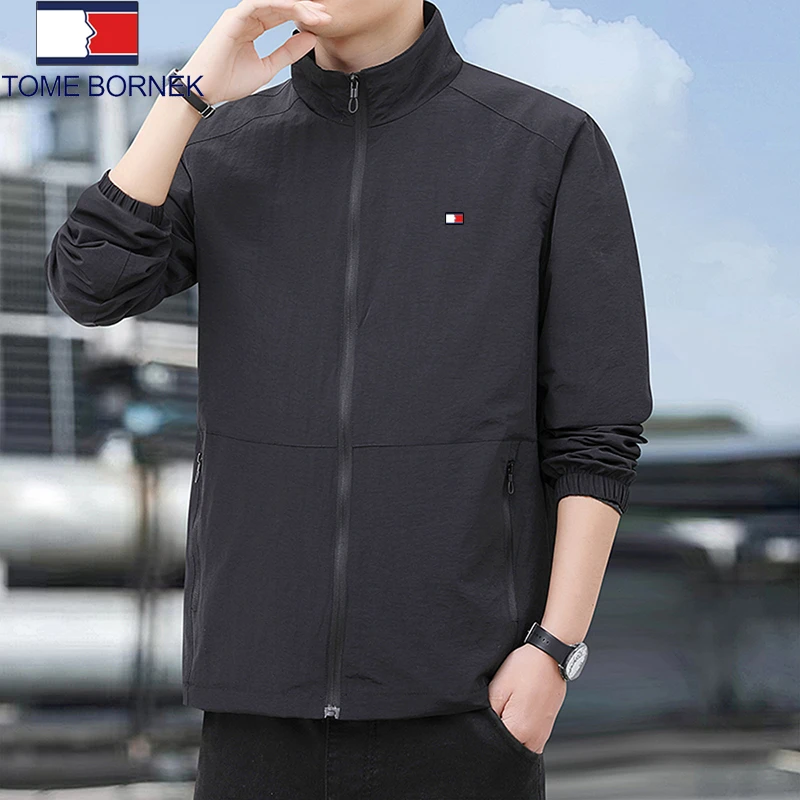 【专柜同款】正品汤米希凯利男士三防商务休闲立领夹克秋季高档外套