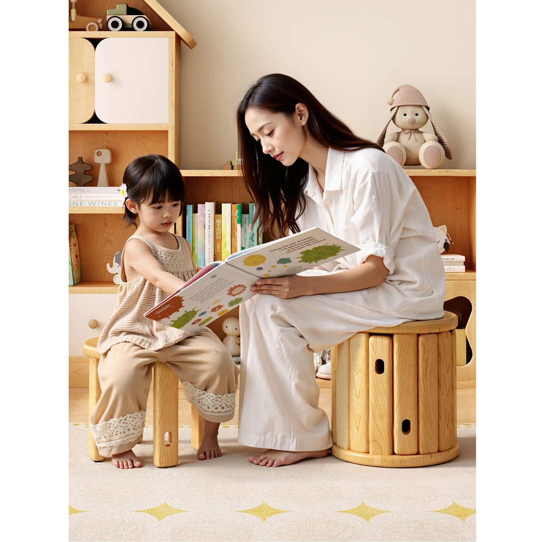 儿童凳子家用客厅加厚实木防滑宝宝板凳收纳凳四合一可移动叠叠凳