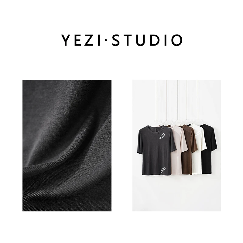 【云朵慕斯】羊绒羊毛质感基础百搭好穿圆领四季中袖T恤25317011