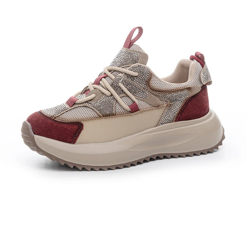 厚底网面阿甘鞋女2025夏新款百搭网红爆款真皮时尚舒适休闲运动鞋