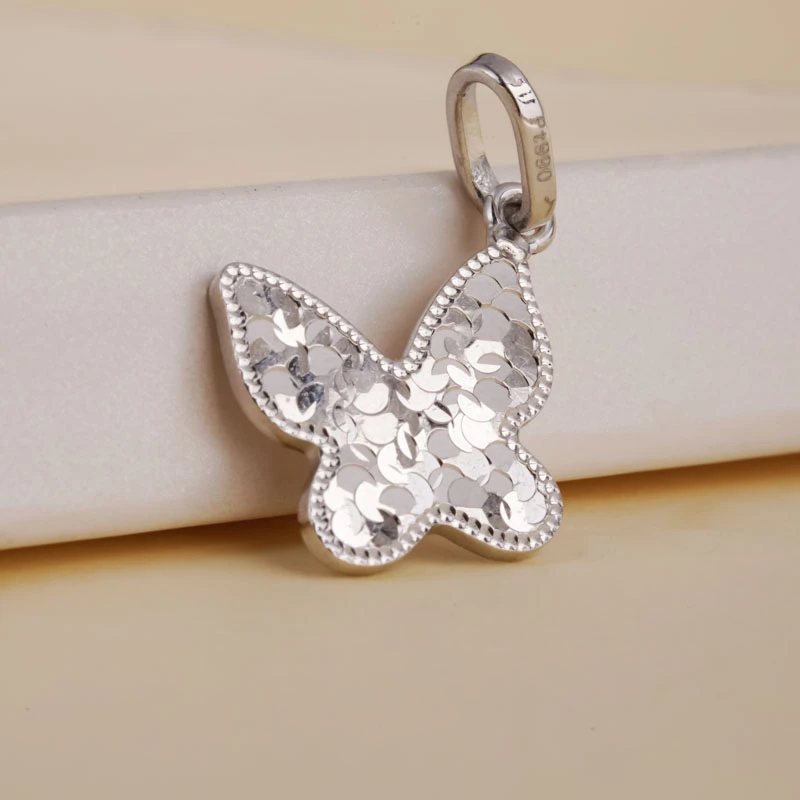 兆亮珠宝PT990铂金 碎碎冰蝴蝶吊坠 气质 时尚