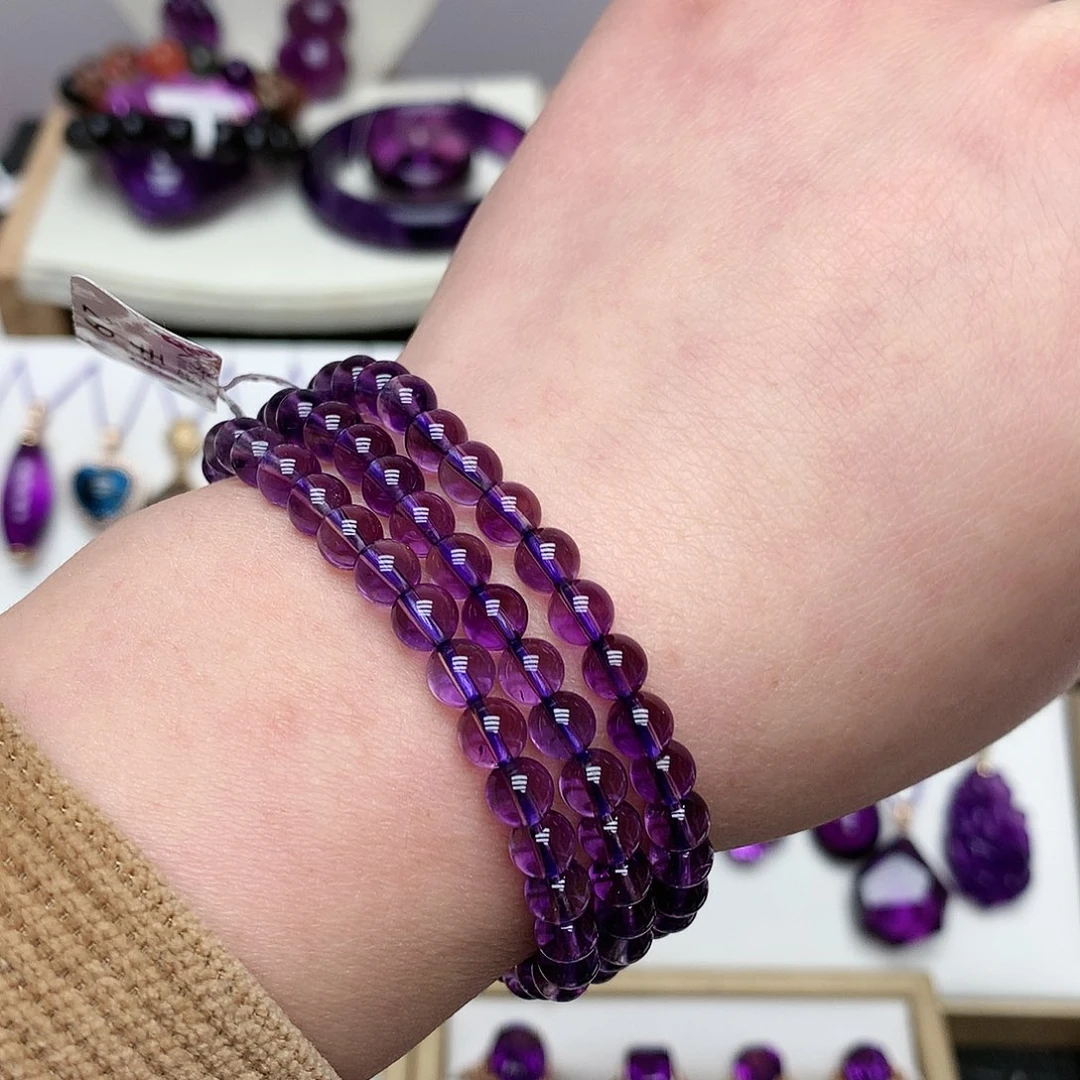 紫晶巴西多圈手串未镶嵌