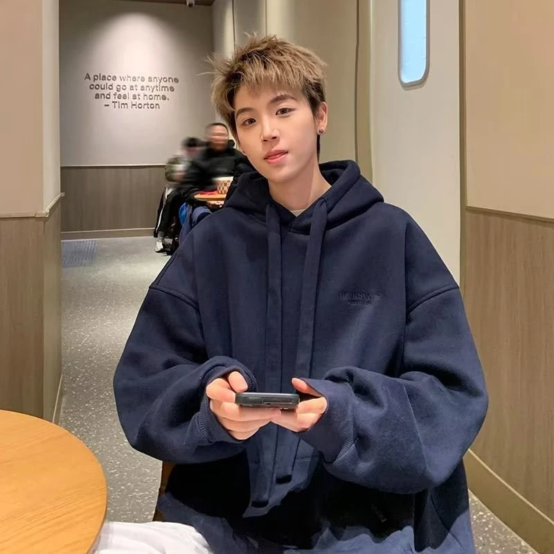 美式重磅潮流连帽卫衣男装2026秋季新款休闲大码宽松百搭套头上衣