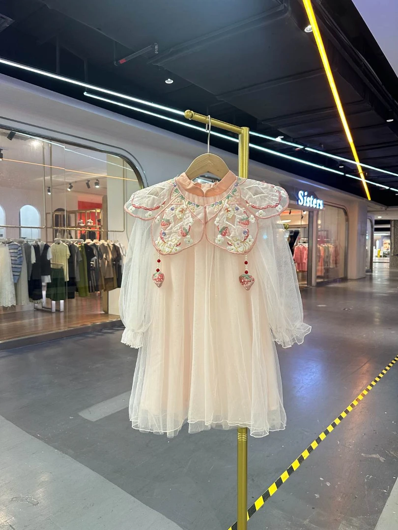 上新90码男女童夏季连衣裙新款洋气宝宝唐装国风公主裙子夏装汉服