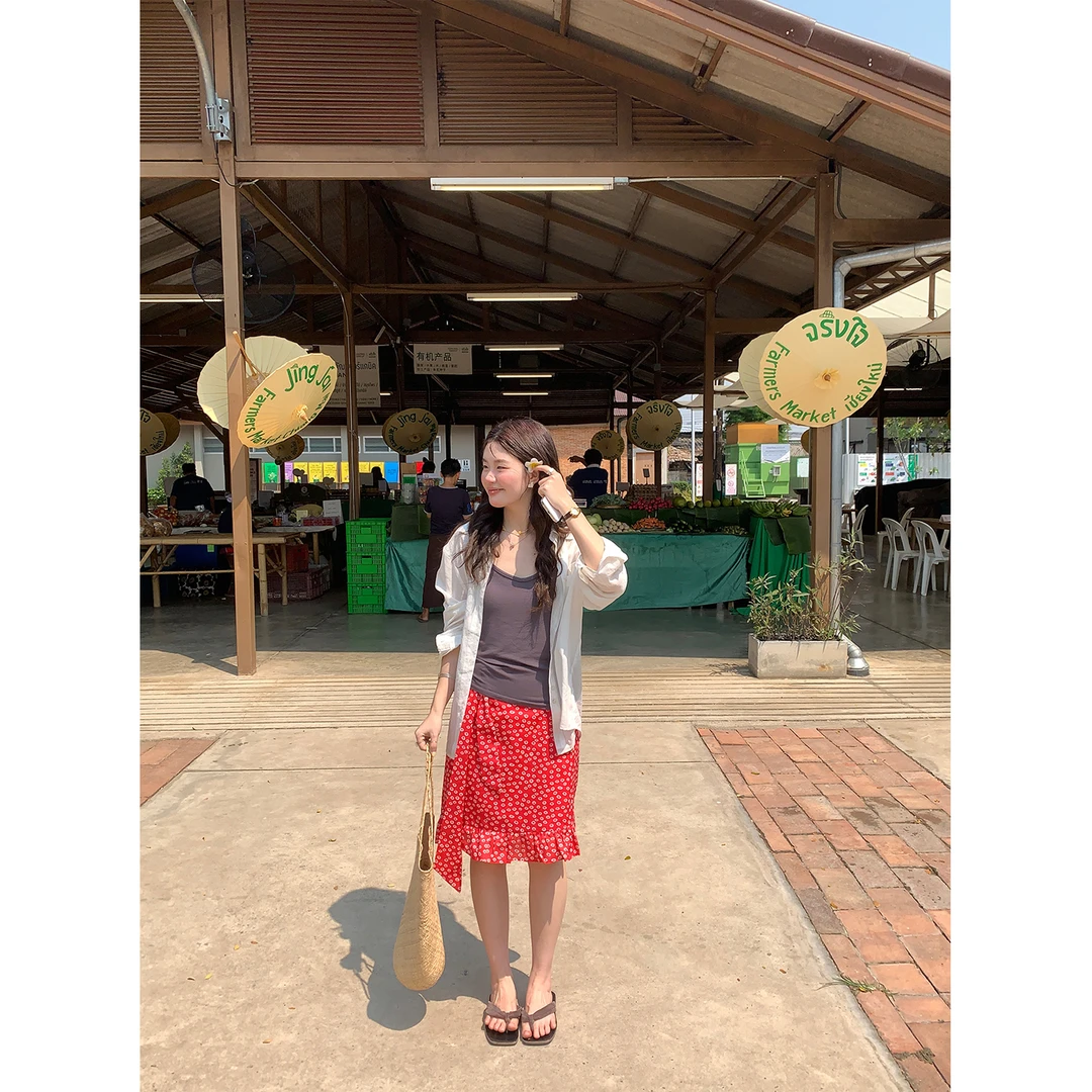 火火火【夏日花蕊】韩系夏季碎花半身裙B32091HH52