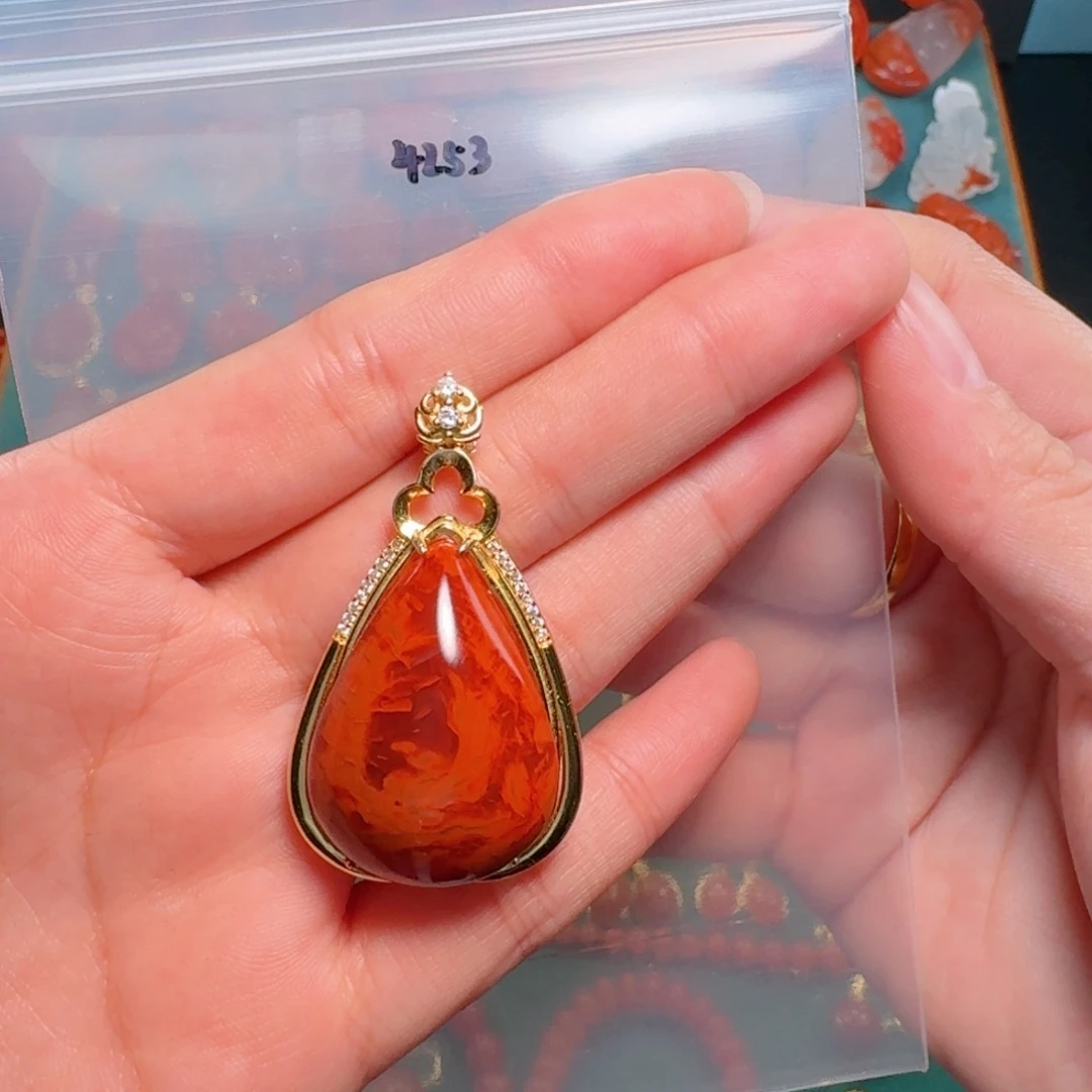 南红玛瑙南红银S925镶嵌