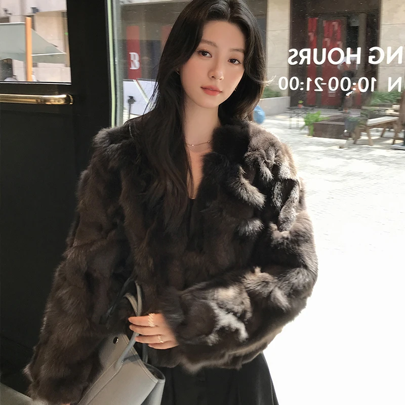 米汤家雪映流光海宁2025新款冬年轻真皮毛一体狐狸毛皮草毛毛外套
