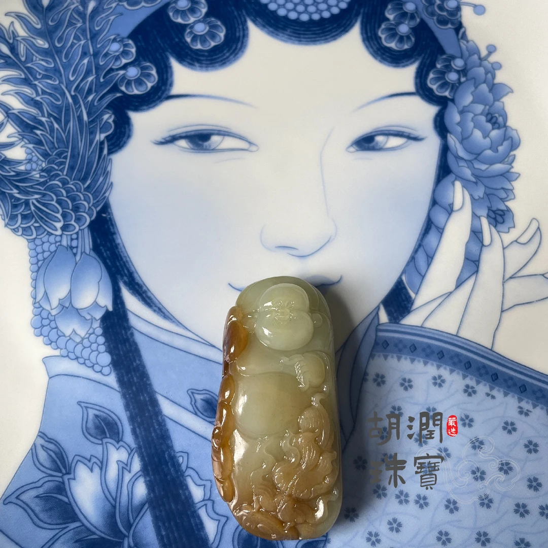 【胡润高货】M535俏色御龙弥勒佛48.14g