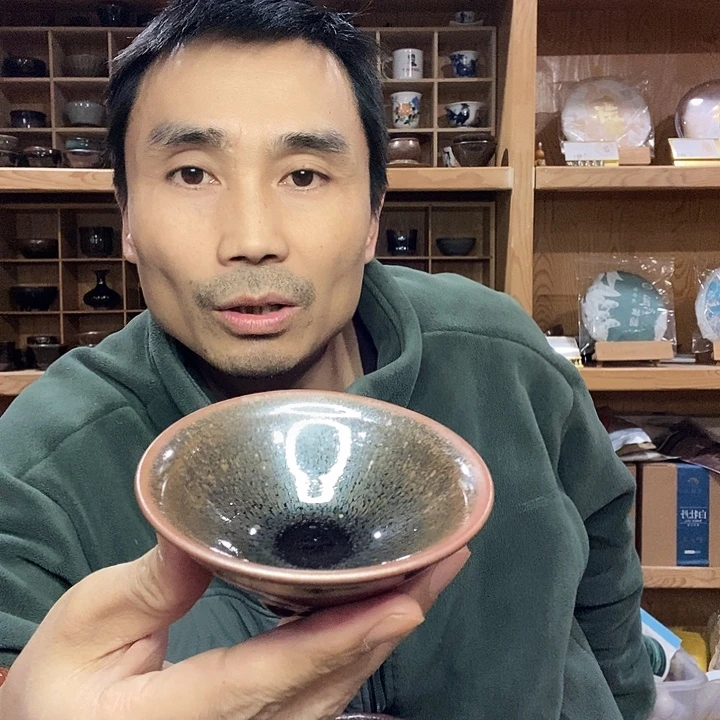 手工柴烧建盏一个