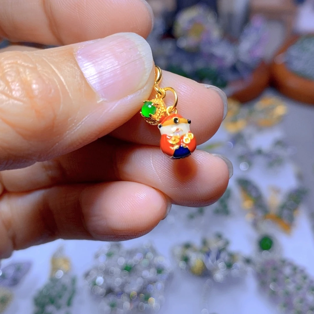 翡翠耳坠银S925镶嵌天然翡翠