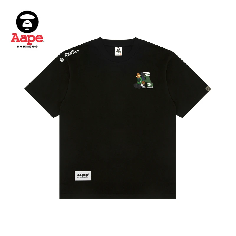 Aape旗舰店男装25春夏猿人军团印花休闲潮流短袖T恤1574XXO