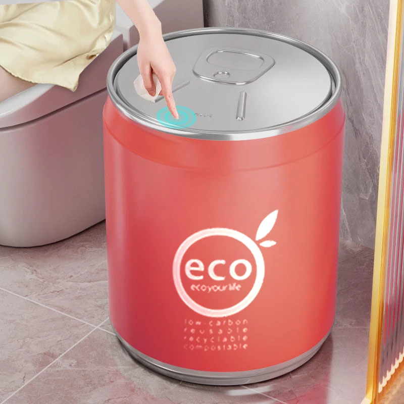 易拉罐垃圾桶按压式厨房家用卧室可爱时尚创意可乐罐卫生间高颜值