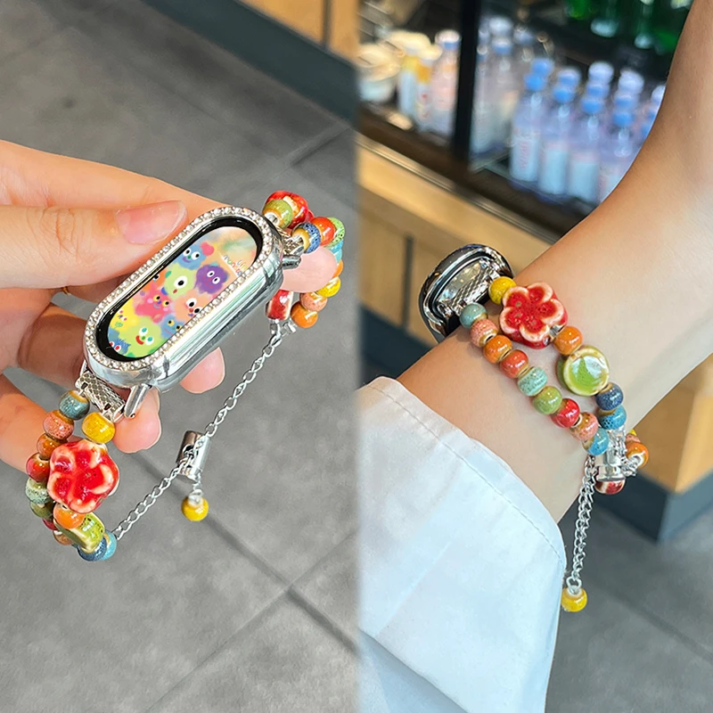 适用小米手环10表带新款xiaomi band 10多巴胺串珠9/8/7女款手链