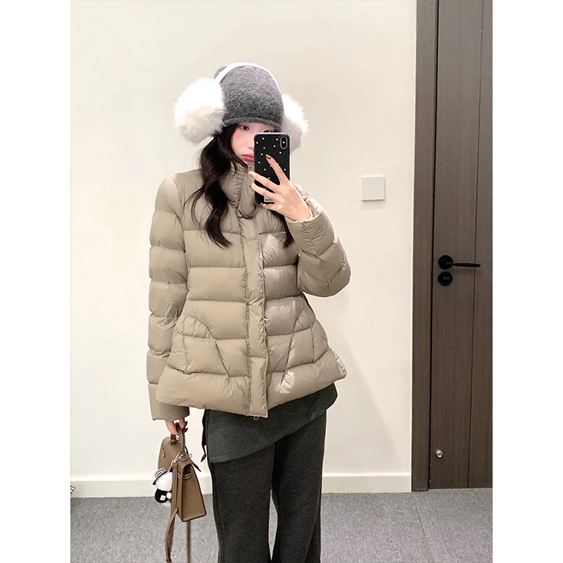 2025年冬季新款韩系复古立领收腰棉服女修身显瘦保暖面包服外套潮